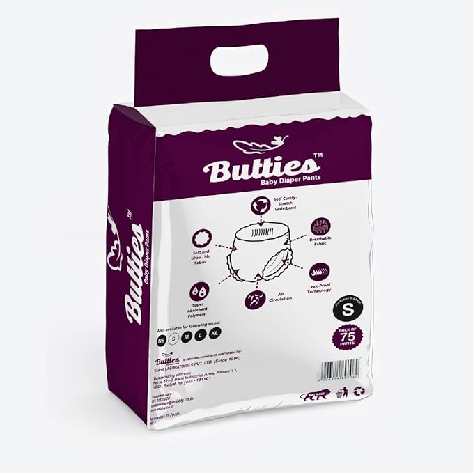 Leak-proof Butties Baby Diapers with breathable layers