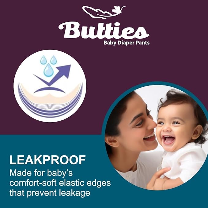 Leak-proof Butties Baby Diapers with breathable layers